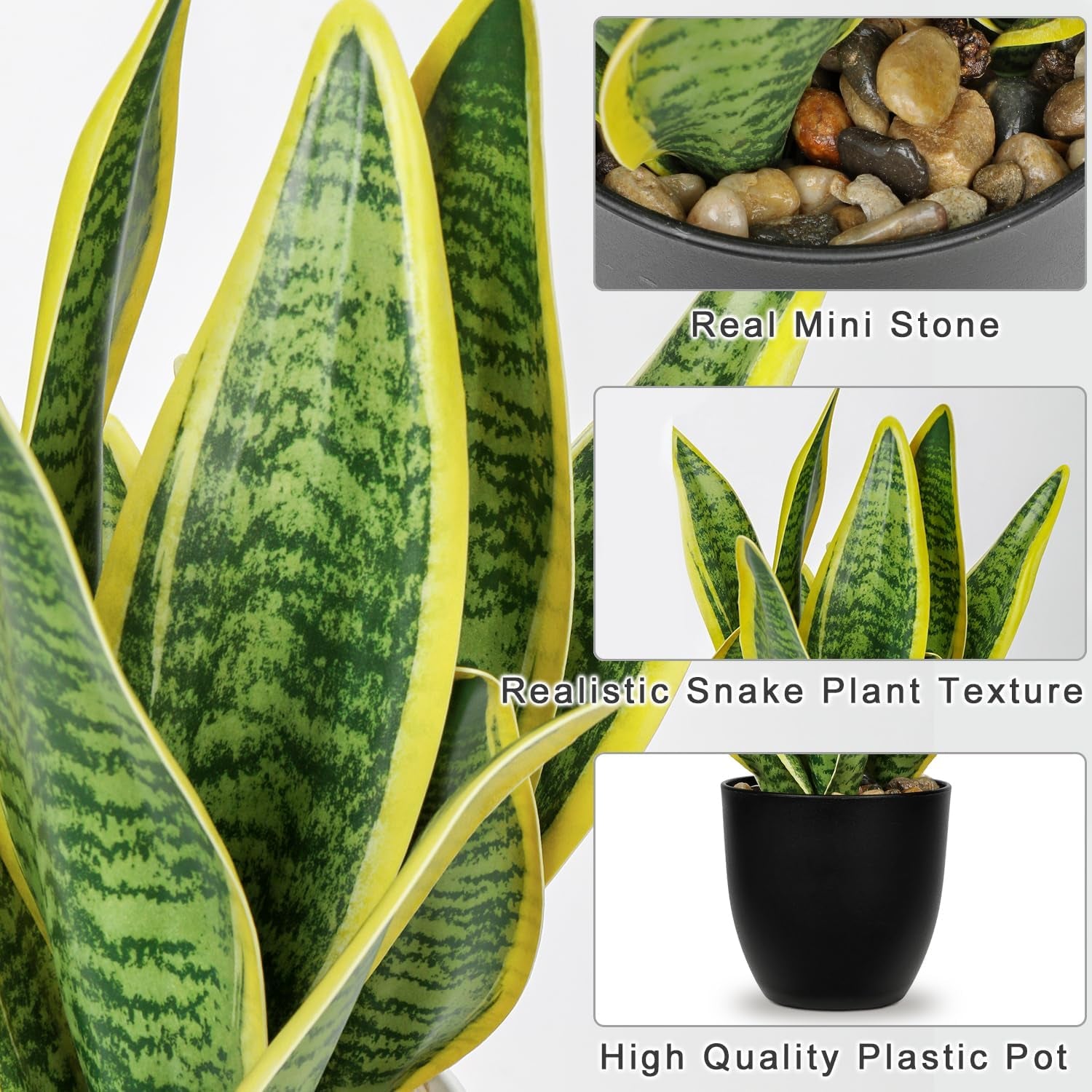 Sansevieria Kunstpflanze Im Keramiktopf, Kleine Zimmerpflanze, Künstliche Schlangenpflanze, Kunstpflanzen Wie Echt Perfekt Für Badezimmer Schlafzimmer Home Office Dekoration, Höhe 33Cm