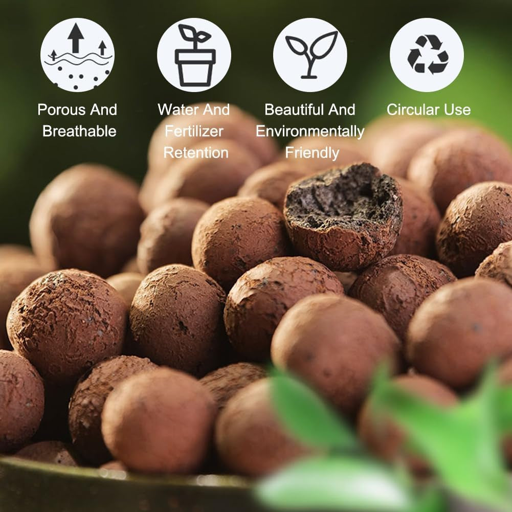 Granule de argilă cu granulație grosieră, granule de argilă expandată, granule pentru plante, argilă expandată 1l substrat de plantare pentru hidroponie, granule de argilă cu granulație 5-8 mm