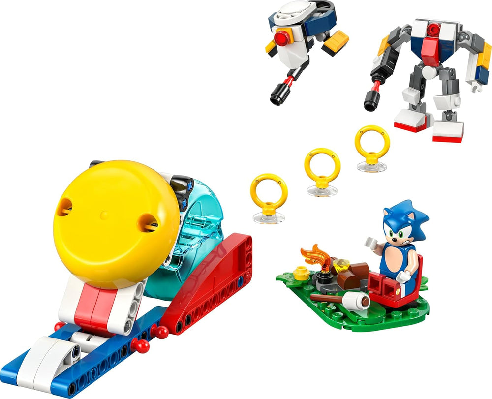 LEGO Sonic the Hedgehog: Sonic’s Campfire Clash Set, Collectible Building Toy with 4 Characters, Gold Rings and a Chaos Emerald, Gifts for Gamers, Boys & Girls Aged 7 Plus 77001