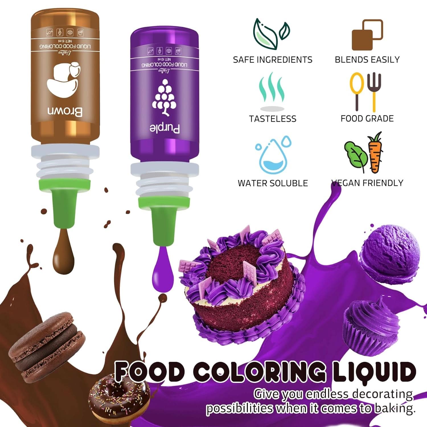 Coloranti alimentari lichizi, concentrati, pentru prajituri Naty Shop
