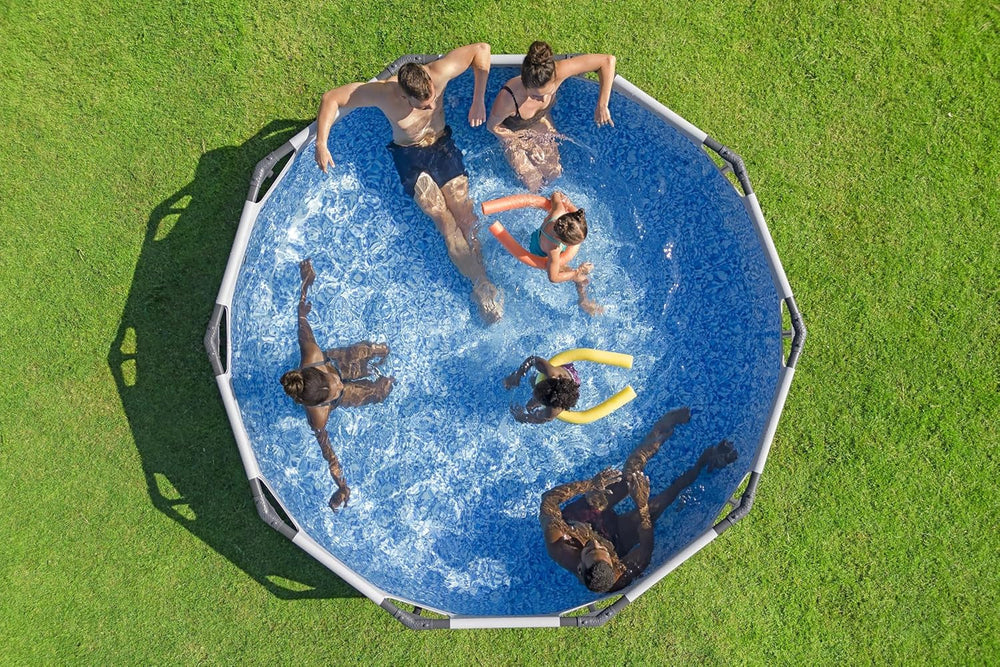Set piscină Bestway Steel Pro Max™ Frame, rotundă, cu pompă de filtrare, 305 x 76 cm