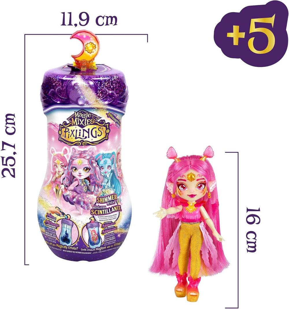 Pixlings Magische Pixlings-Puppen, 4 Verschiedene Puppen – 2 neu – Fashion Doll 15 cm – Zaubertränke – geheimes Spielzeug mit Tränken (MG101000)