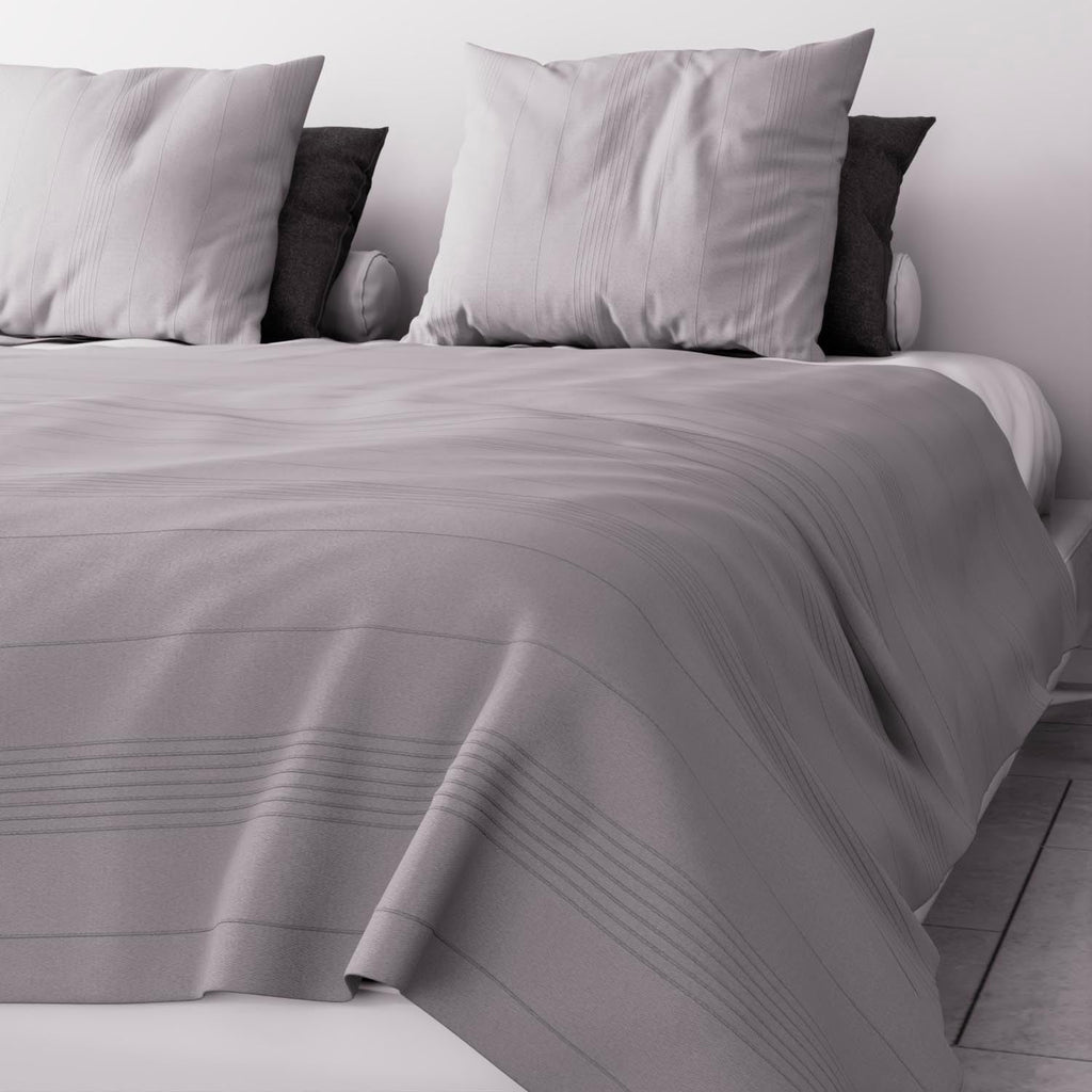 Soleil D'Ocre Adele, Acoperire Zigzag, Aruncată de pe canapea, Polycoton, Gri, 220 X 240 Cm Plapumi si pilote Naty Shop Gri 220 X 240 Cm