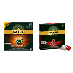 Jacobs Kaffeekapseln Guten Morgen XL Intense - 10er Pack (10 x 20 Getränke) & Kaffeekapseln Lungo Classico, Intensität 6 von 12, 20 Nespresso®* kompatible Kapseln, 10 x 20 Getränke