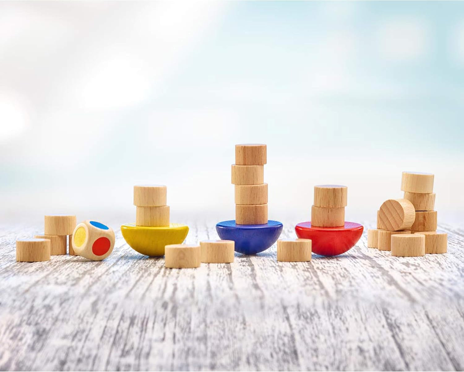 Selecta 63001 Balance-, Würfel- und Stapelspiel, mehrfarbig