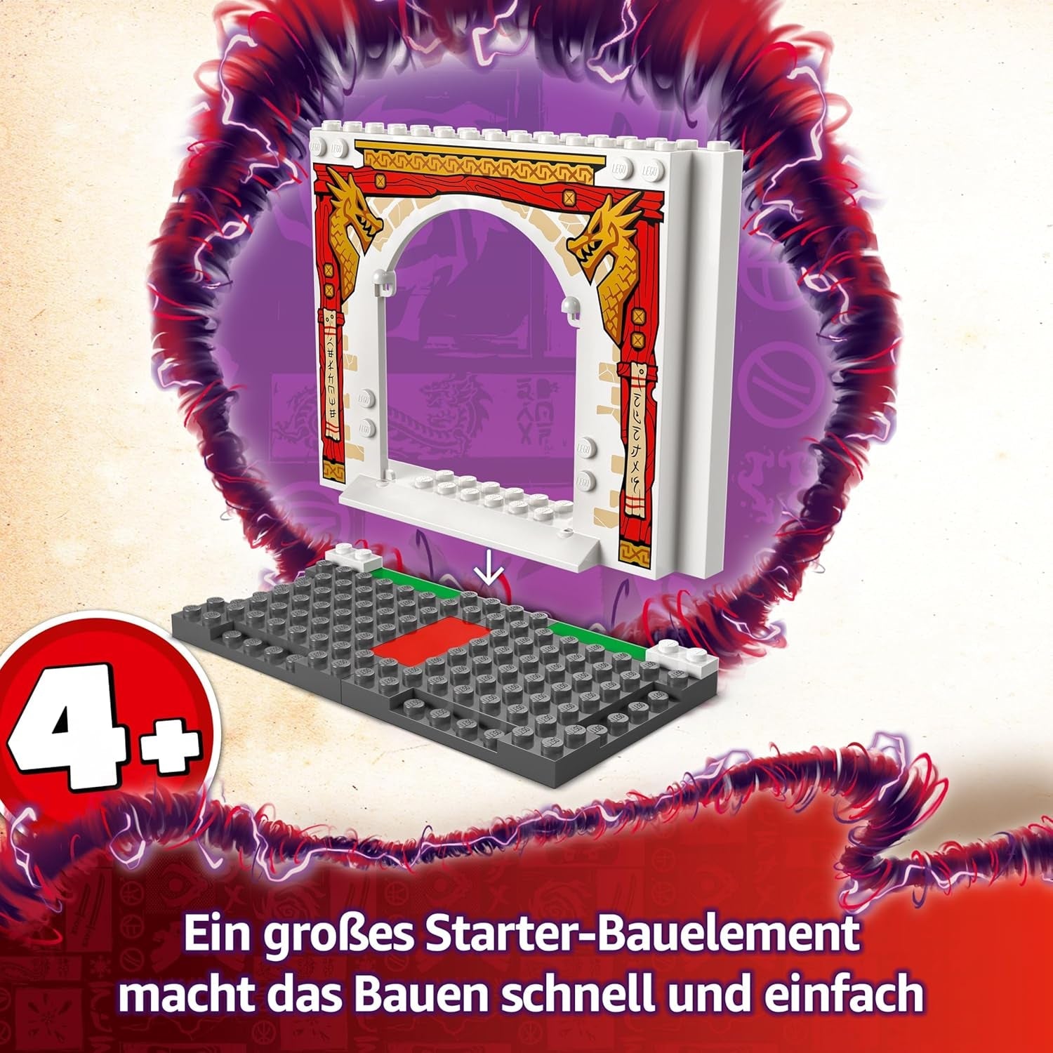 LEGO NINJAGO Spinjitzu-Tempel der Ninja - Spielset mit 4 Minifiguren und 1 Drachen Figur - Bauset - Weihnachts- oder Geburtstagsgeschenk für Jungen und Mädchen ab 4 Jahren 71831