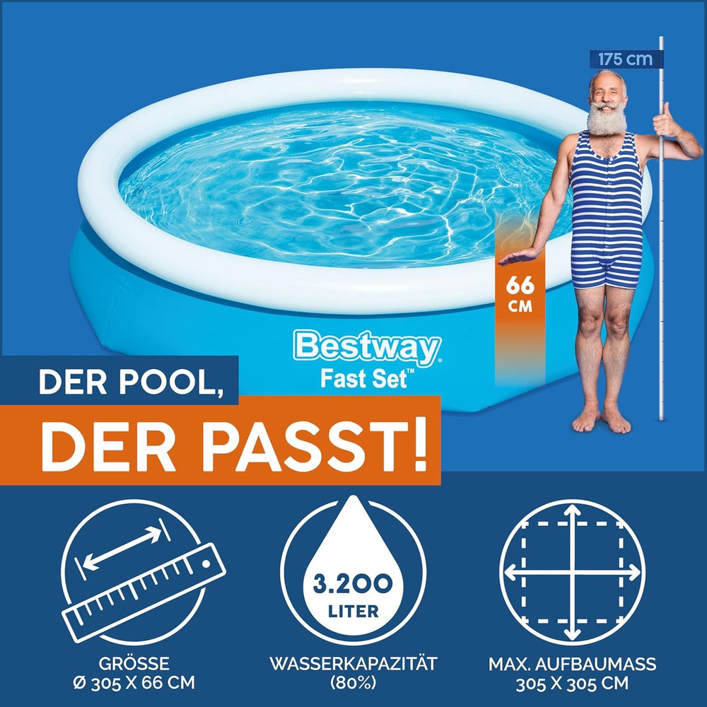 Piscină BESTWAY Fast Set 305x76 cm, fără pompă