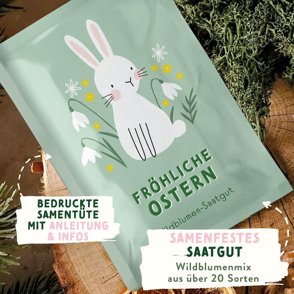 Blumensamen Wildblumenwiese I Blumen Saatgut Als Ostergeschenk, Ostergras Samen I Blumen Samen Oster Geschenk U. Oster Geschenk Kinder I Wildblumen Samen I Blumensamen Tütchen Für Blumenwiese