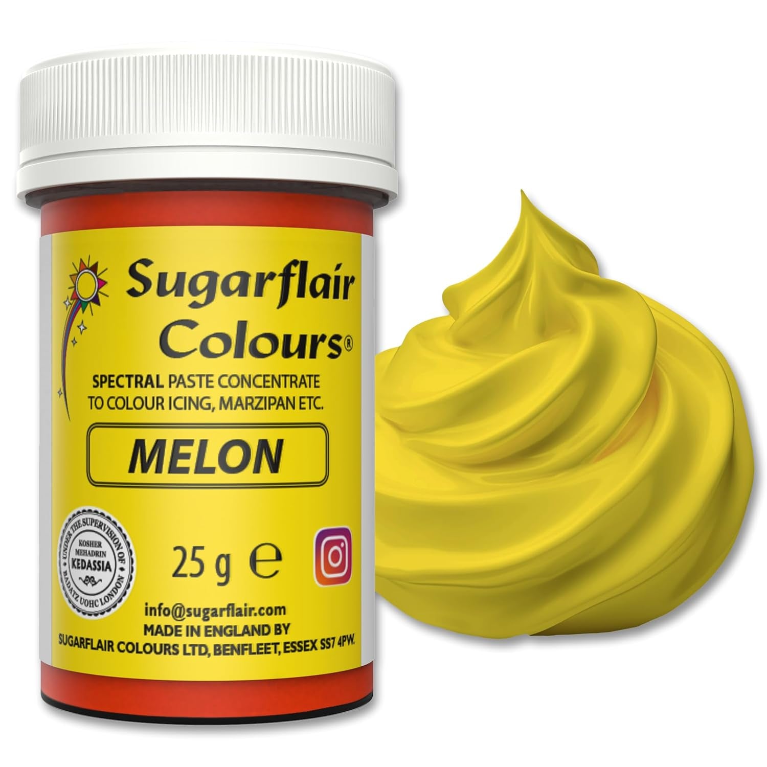 Pastă de colorant alimentar Sugarflair Grafit, colorant alimentar spectral concentrat pentru cremă de unt, pastă de zahăr, glazură, mixuri pentru prăjituri, macarons și multe altele! - 25g