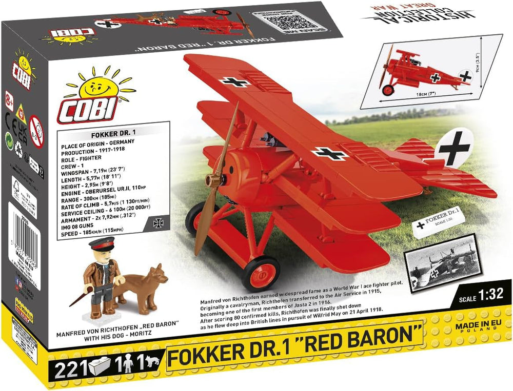 COBI Fokker DR. I RED Baron, 8.8 x 7 x 3.5 inches