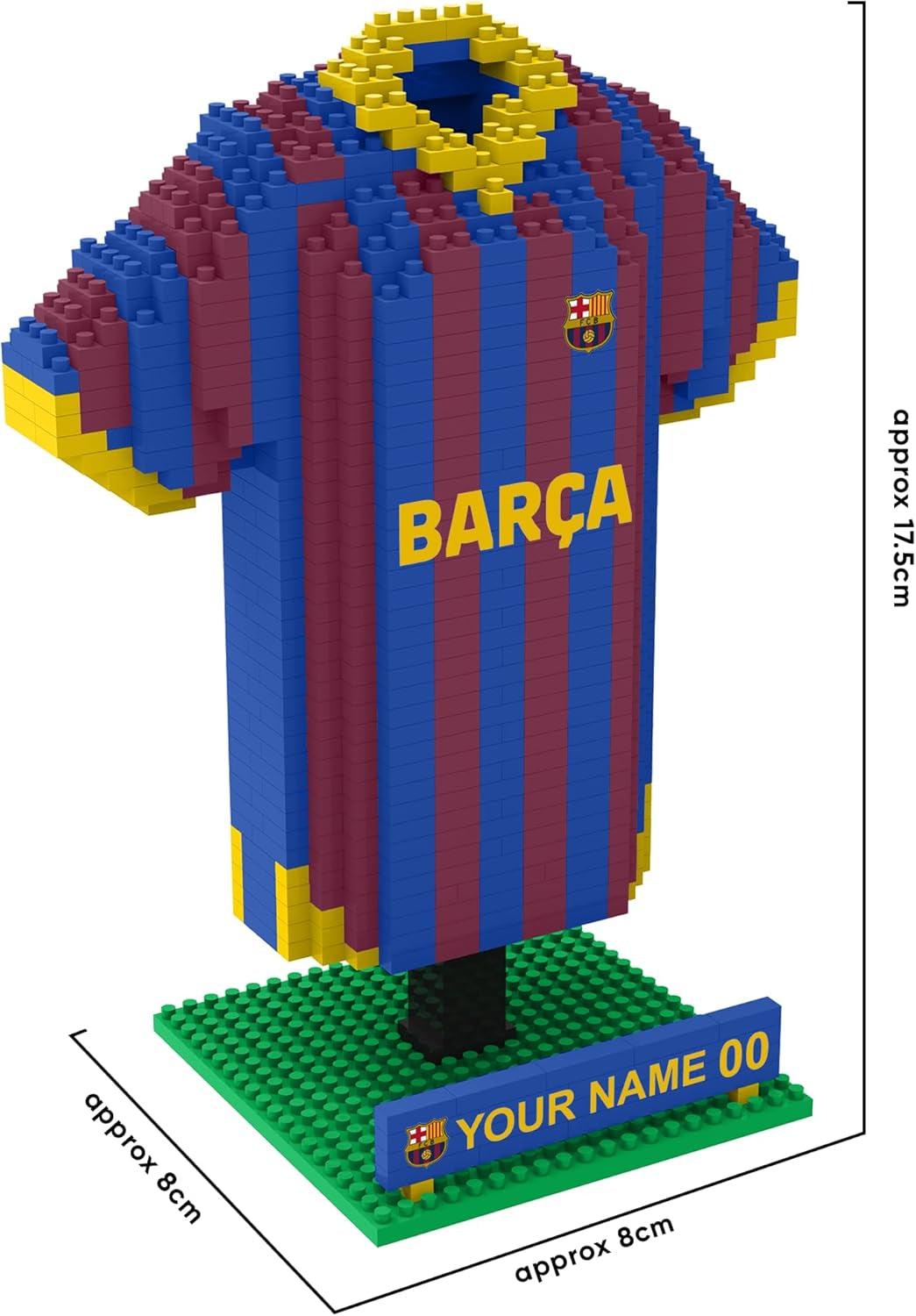 FOCO Offizielles Lizenzprodukt FC Barcelona Personalisiert BRXLZ Schreibtisch Hemd 3D Bricks Building Konstruktionsspielzeug
