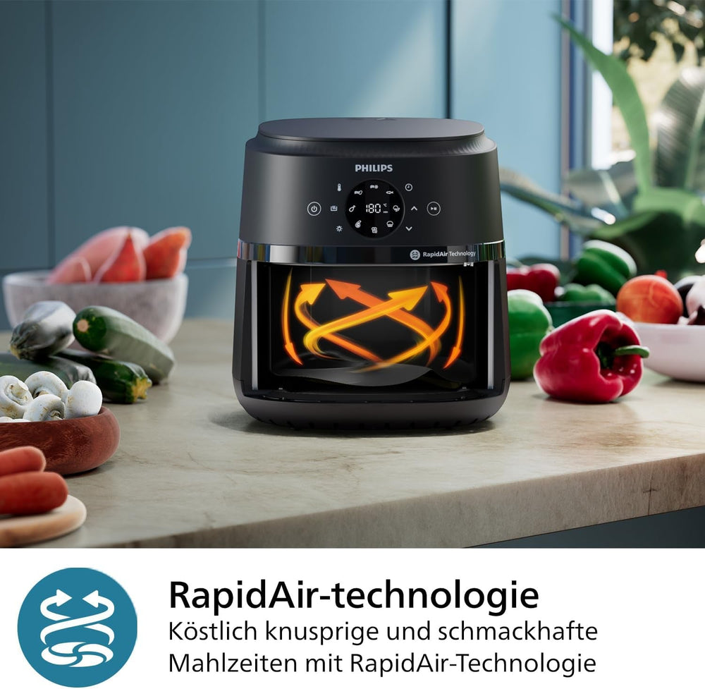 Philips Airfryer 2000-Serie 4,2 l – digitaler Touchscreen, 13 Kochoptionen, 9 voreingestellte Funktionen, bis zu 90 % weniger Fett mit Rapidair-Technologie, Leistung 1500 W. Haushaltsgeräte Naty Shop