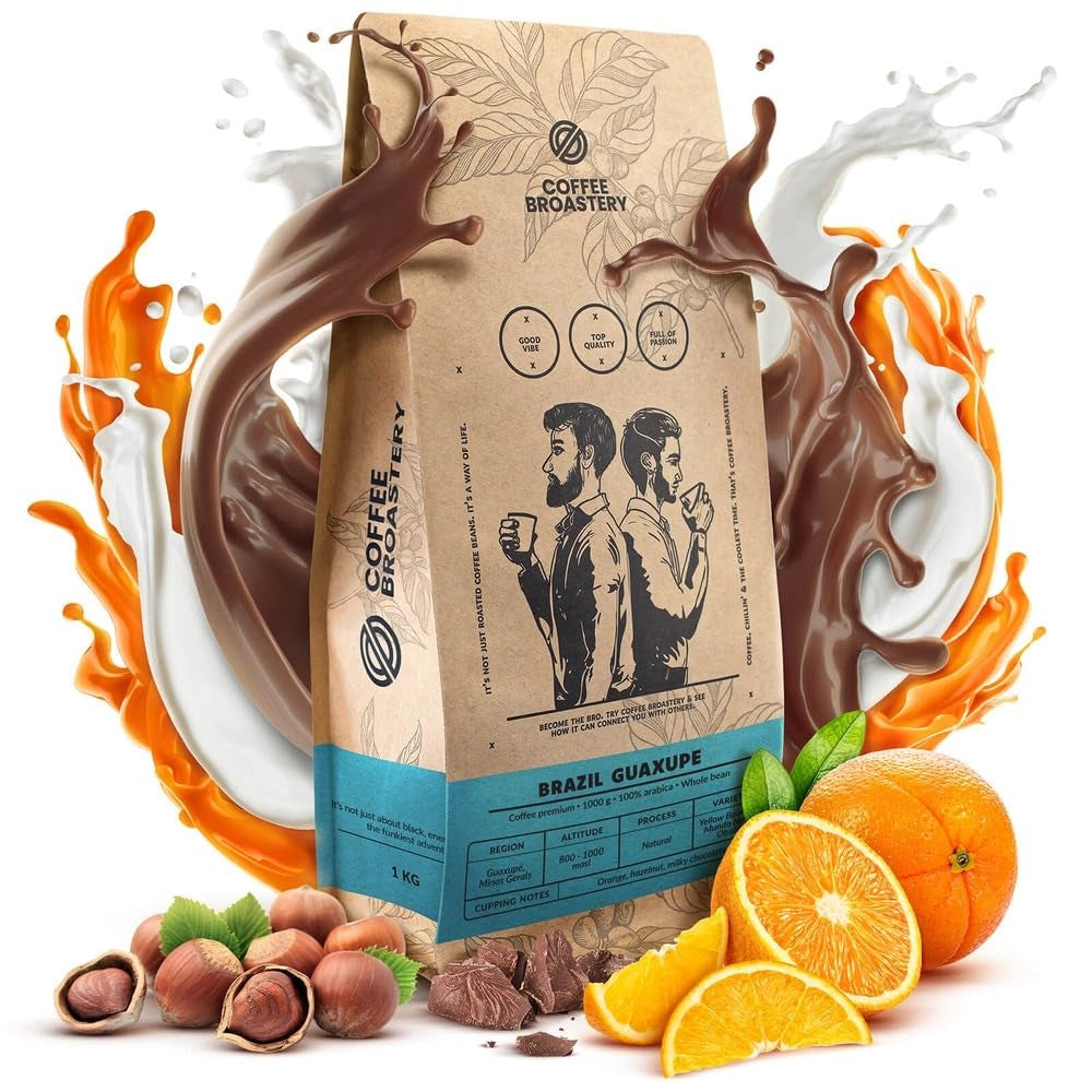 Set boabe de cafea 2x1kg 2000g | Brazilia Guaxupe | Brazilia Cerrado | Brazilia | Cafea specială | Proaspăt prăjită