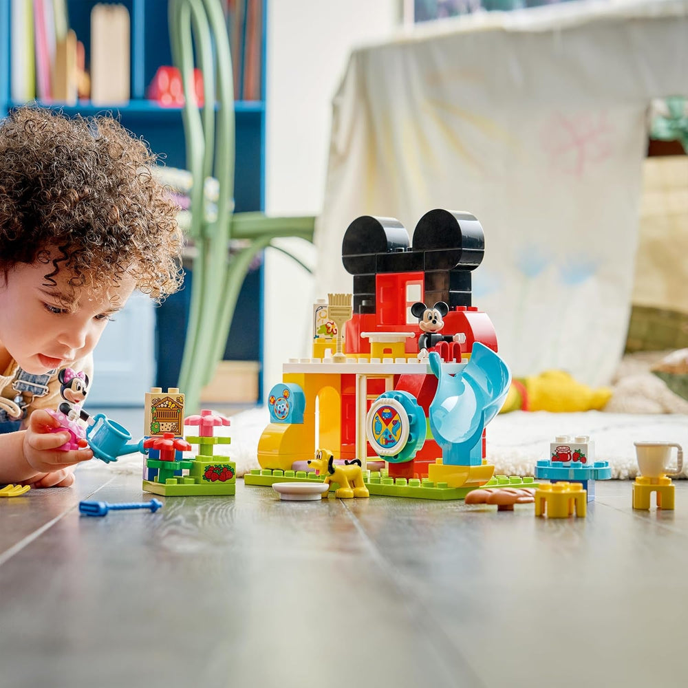 LEGO DUPLO | Micky Maus Wunderhaus mit Minnie und Pluto - Pädagogisches Feinmotorik Spielzeug für Kleinkinder - inkl. 3 Figuren & Toodles - Geschenk für Jungen & Mädchen ab 2 Jahren - 10465