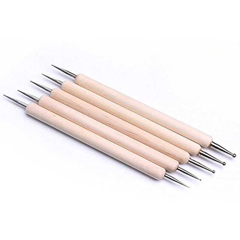 ® 20 X Pensule profesionale pentru unghii, gel, pensule pentru pictură, pensule pentru artist, trusă de pensule pentru unghii franceze, set de instrumente cu vârfuri punctate, pentru design unghii, pictură, model cu puncte etc., cu geantă