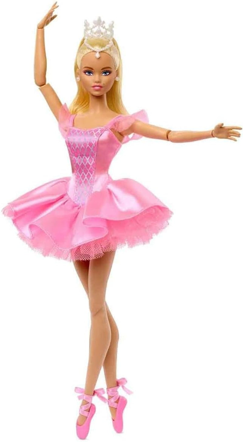 Barbie Signature Ballet Wishes Puppe, Sammelfigur-Modepuppe in rosafarbenem Seiden-Tutu mit blonden Haaren und Geschenkverpackung, JBJ10
