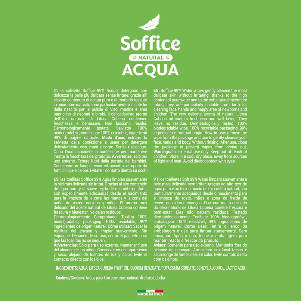 Șervețele umede demachiante naturale pentru bebeluși, 99% apă, formulă foarte delicată pentru igiena zilnică a copiilor și nou-născuților – 12 pachete a câte 64 de șervețele