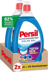 Persil Ultra-Konzentrat-Farbwaschmittel (2 x 65 Wäschen), hochkonzentriertes Flüssigwaschmittel mit Deep Clean Plus-Technologie gegen die schwierigsten Flecken. Rufe Naty Shop Waschmittel