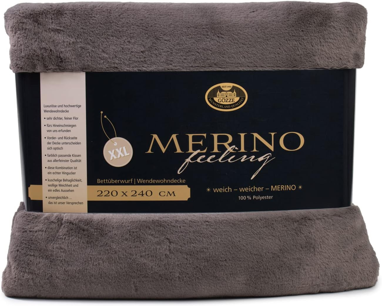 Gözze - Pătură confortabilă, Reversibilă, Densitate mare 600 G/M², 150 X 200 Cm - Verde închis Paturi si Cuverturi Besuche den GÃ¶zze-Store Antracit 220 X 240 Cm
