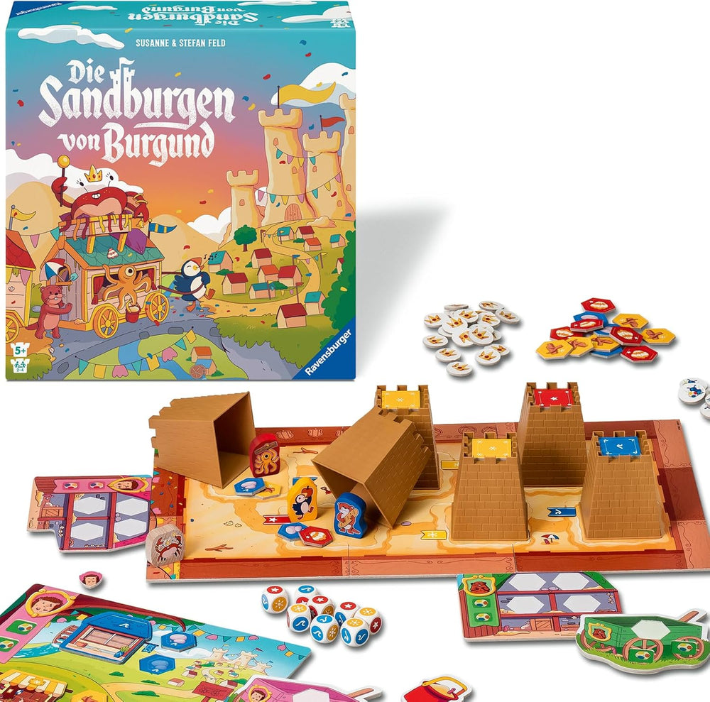 Ravensburger 24687 Burgundy Sandcastles – Spiel für Kinder ab 5 Jahren, für 2–4 Spieler