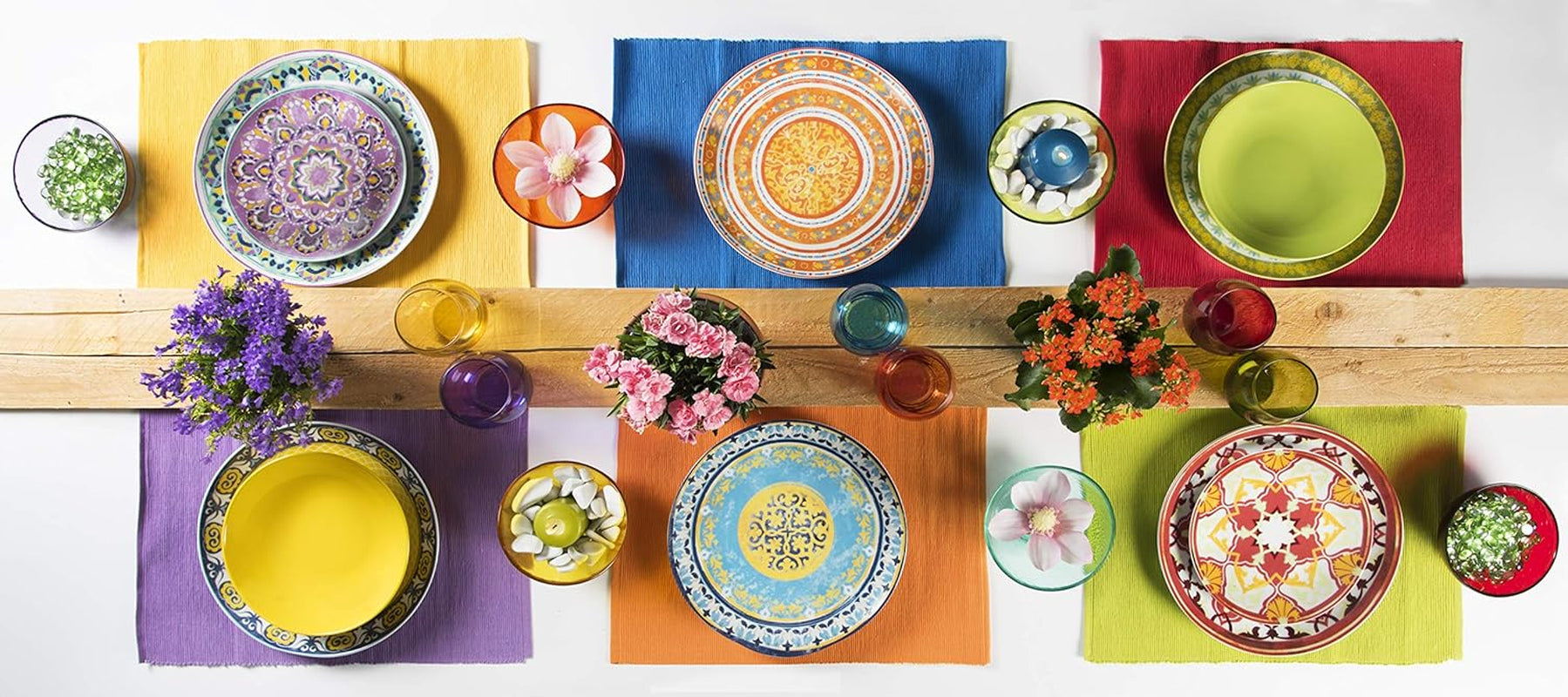 Excelsa ETNO Chic Tafelservice, Porzellan, Mehrfarbig, 21 Stück Seturi vesela masa Naty Shop