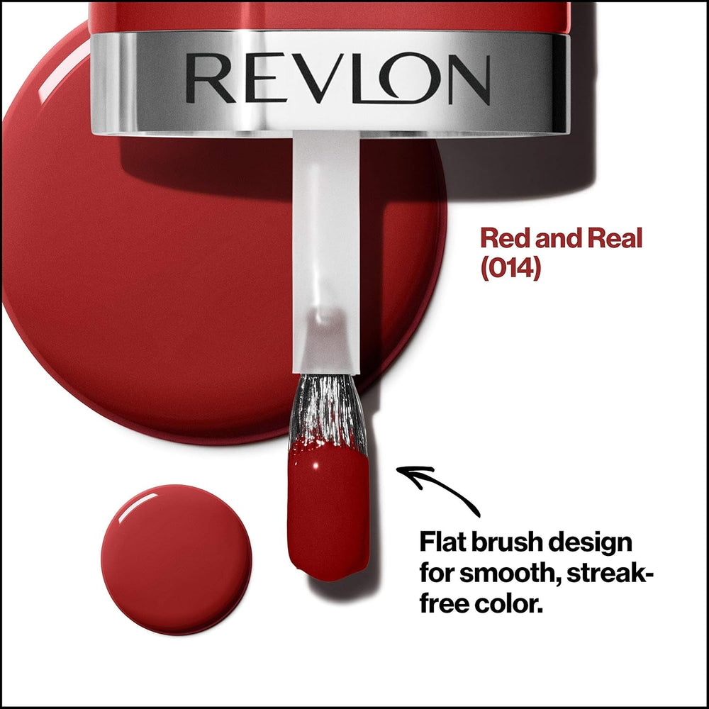 Oja Revlon Ultra HD Snap, formulă vegană de lungă durată, uscare rapidă și acoperire completă într-un singur strat, culoare (8 ml), roșu și negru (014), unisex