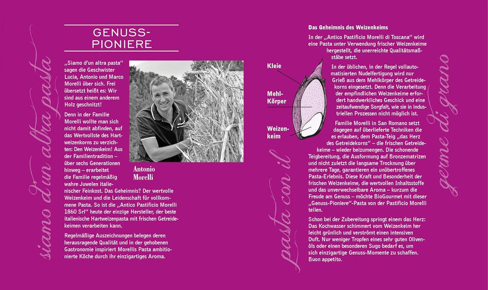 BioGourmet Pappardelle mit Weizenkeimen – Bio-Breinudeln für Eintöpfe und Saucen – mit zusätzlichen Nährstoffen | 500 g Bio und Vegan