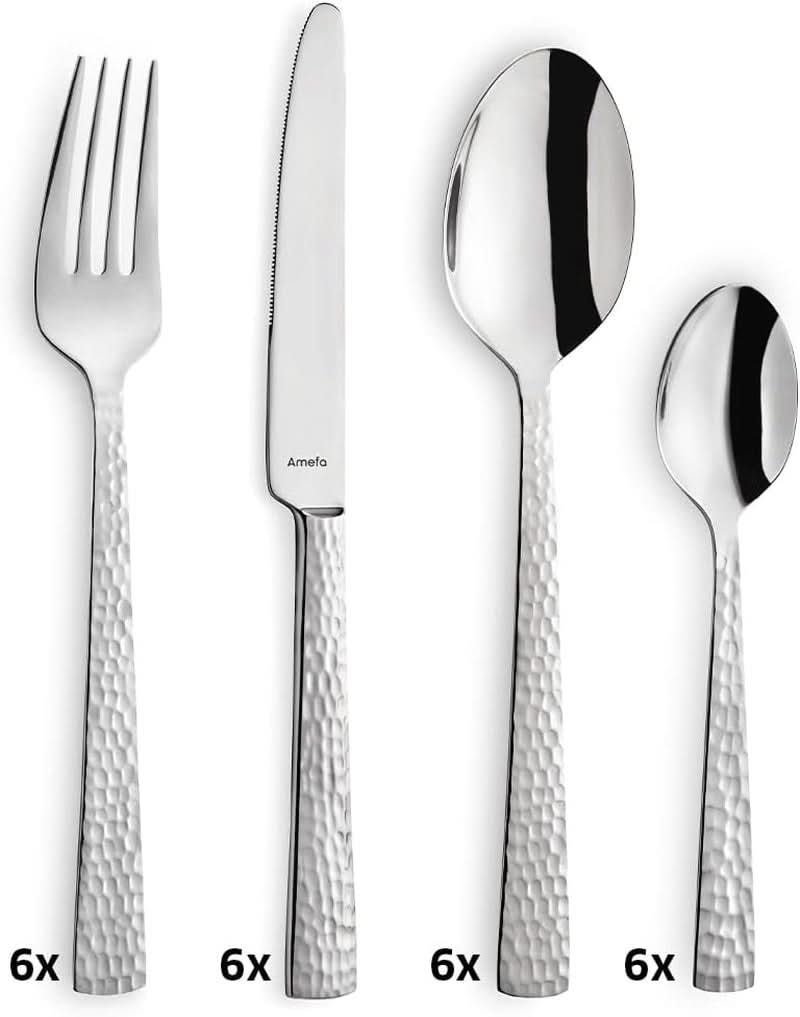 Amefa Felicity Besteckset, 24-teilig, für 6 Personen, Edelstahl 18/0 Kitchen Naty Shop