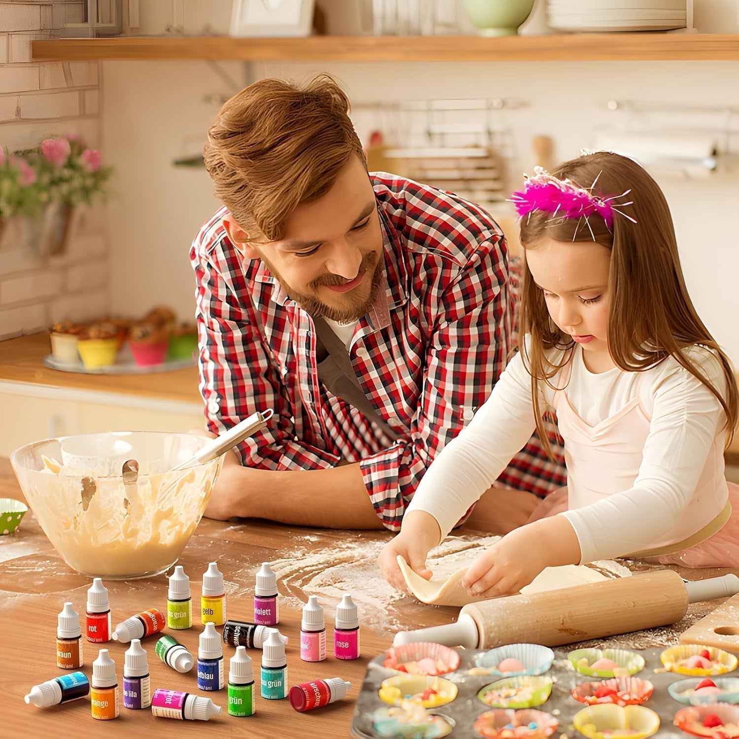 Colorant alimentar 18 culori x 6ml, colorant alimentar lichid, set de coloranți alimentari, culori de copt pentru decorarea torturilor, colorant alimentar pentru torturi, macaroane, glazură, fondant, accesorii de copt DIY