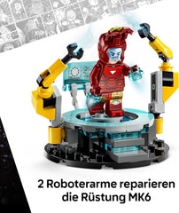 LEGO | Marvel Iron Mans Labor: Halle der Rüstungen - Superhelden Spielzeug mit Einer Mech Figur, 5 Minifiguren inkl. Aldrich Killian - Avengers Geschenk für Jungen und Mädchen ab 8 Jahren 76315