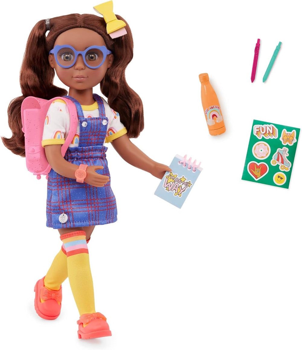 Glitter Girls - Cicely - 36 cm Geburtstagspuppe - Regenbogen Herz Kleid, Geburtstag Hut, Kuchen, Ballon - Poseable Arme & Beine - Rote Haare und grüne Augen - 3 Jahre +