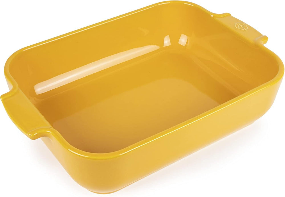 Peugeot Appolia Rechteckige Auflaufform Mit Griffen, Keramik, Schiefer / Grau, 7.2X31X21.7 Cm, Fassungsvermögen: Ca. 2 L, 60060 Formen und Bleche zum Backen Naty Shop Gelbes Safran