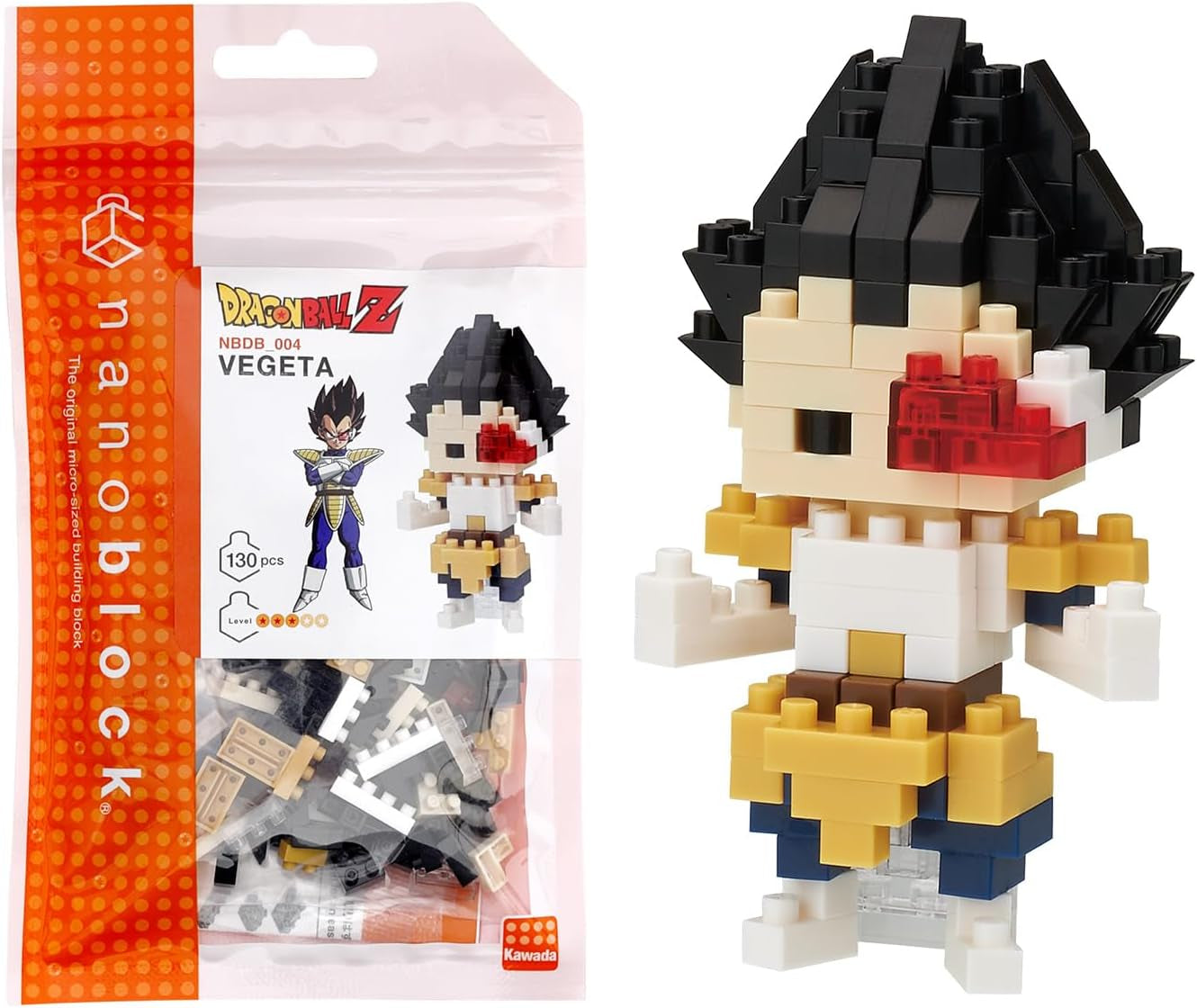 NANOBLOCKS Bandai - Nanoblock - Son Goku - Dragon Ball Z - Mini-Bausteinfigur - Konstruktionsspiel - Bausatz für Manga-Pixel-Figur - NBDB001