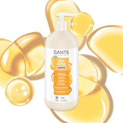 SANTE Naturkosmetik, șampon vegan de îngrijire pentru păr neted și strălucitor, 950 ml Duș și baie Naty Shop