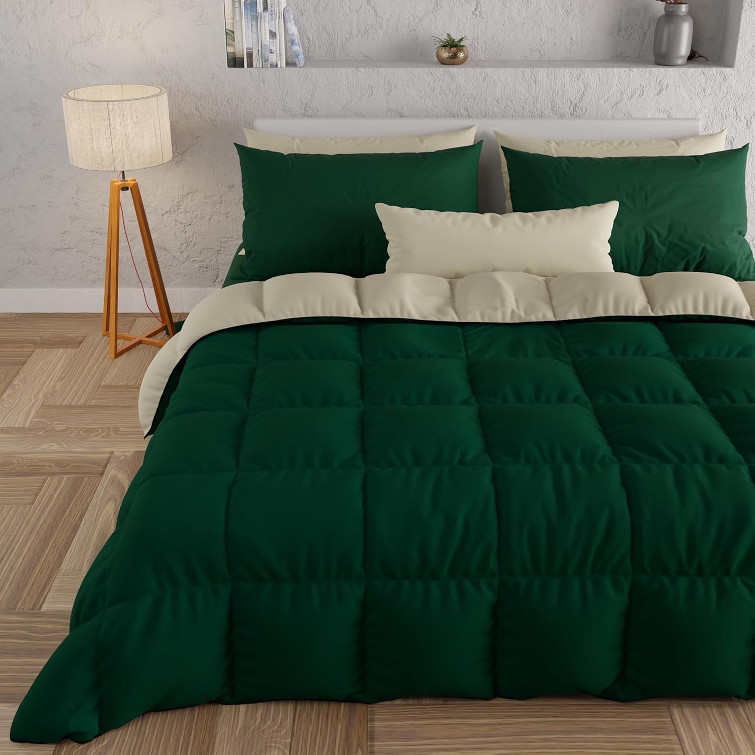 PETTI Artigiani Italiani - Cuvertură de iarnă pentru pat dublu, maxi, monocoloră, față-verso, alb, gri, 100% Made in Italy Plapumi si pilote Naty Shop Salutări Dimensiune pat 170-180X200: [Plapuma 260 X 270 Cm]