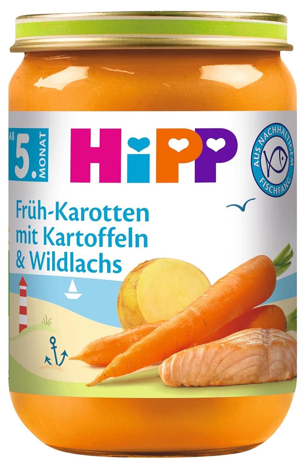 Hipp Zuckermais mit Kartoffelpüree und Bio-Truthahn, 6er-Pack (6 x 190 Gramm) Mutter und Kind Naty Shop 190 Gramm Kartoffeln und Wildlachs