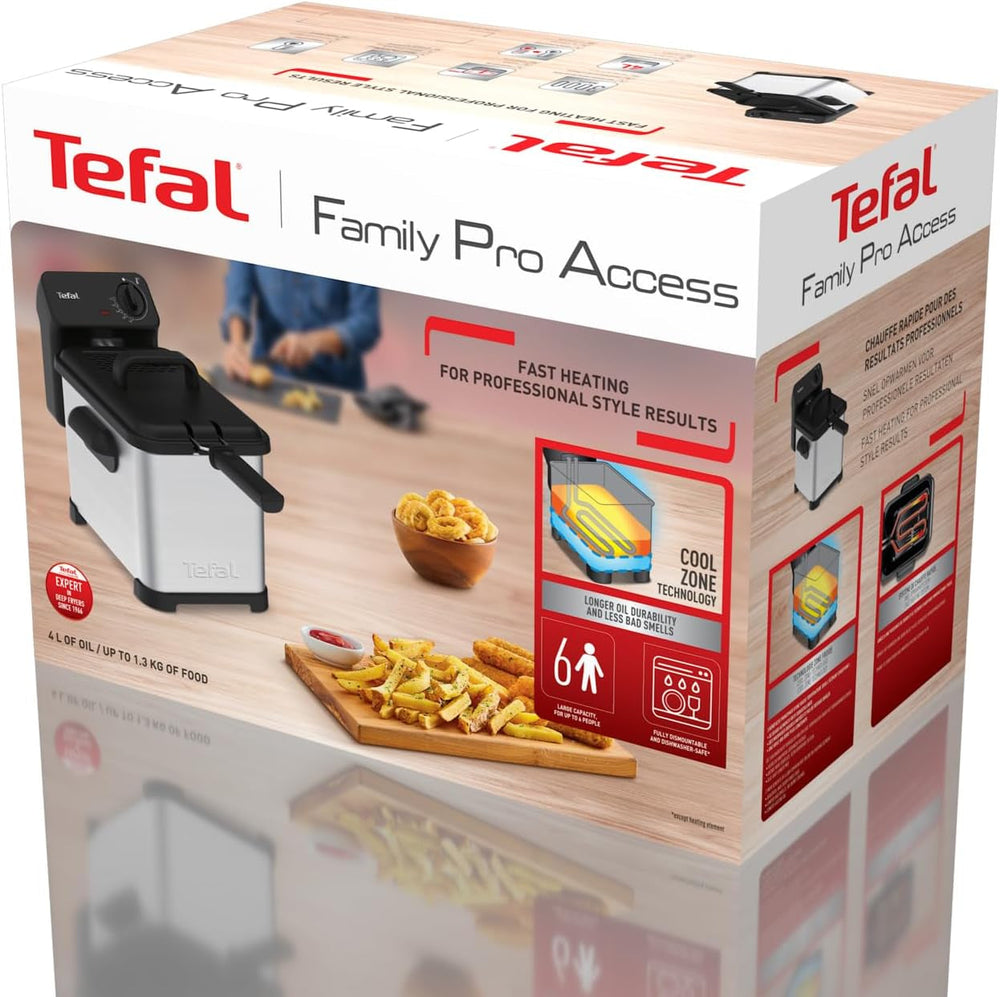 Tefal Family Pro Access 4.0L, 3000 Watt, semiprofessionell, mit Öl, abnehmbarer Öltank, Kühlzonen-Technologie Haushaltsgeräte Naty Shop