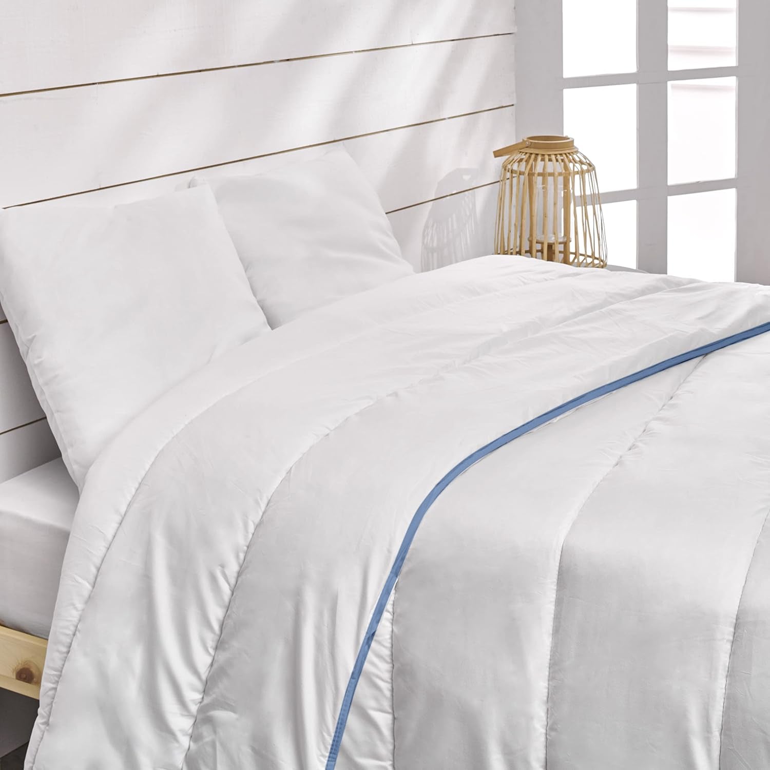 Bleu Câlin Warme Steppdecke für 1 Person „Gamme Signature“, weicher Mikrofaserbezug, 140 x 200 cm Steppdecken und Steppdecken Naty Shop