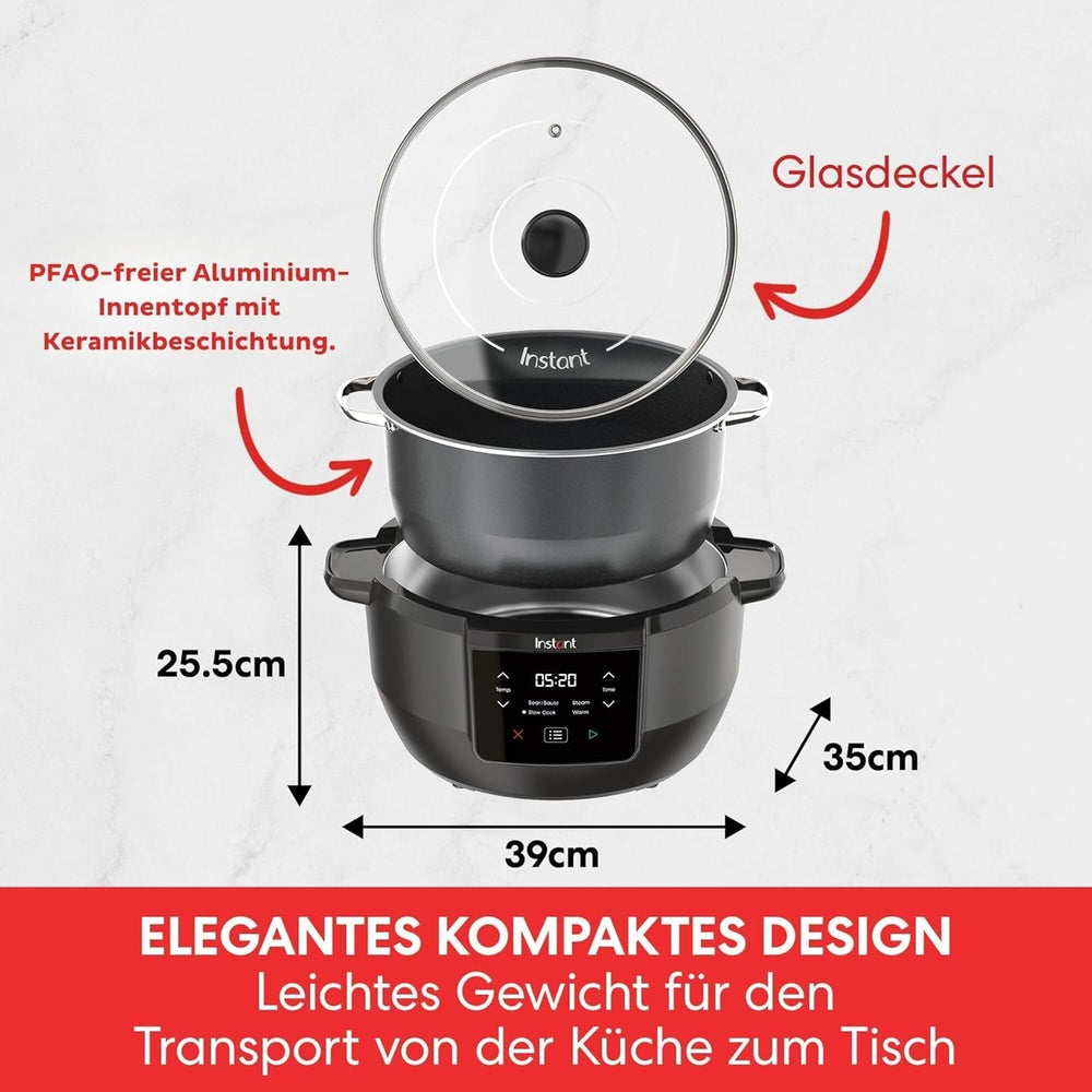Instant Pot Superior Slow Cooker, 7,1 l Multikocher, 4 Kochfunktionen, 800 W Slow Cooker Naty Shop