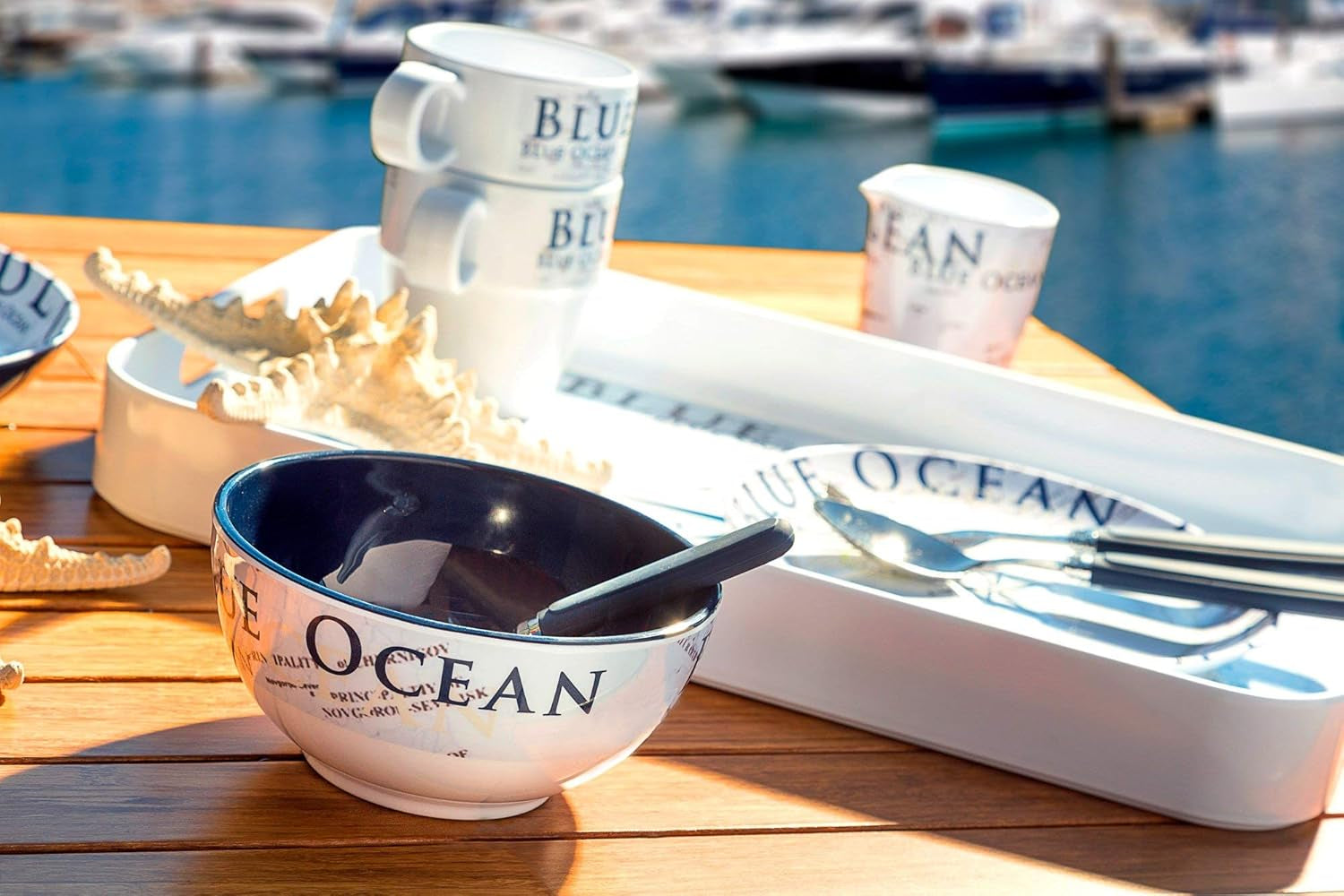 All Inclusive Teller Aus Melamin Blue Ocean - 36-Tellig Seturi vesela masa Naty Shop