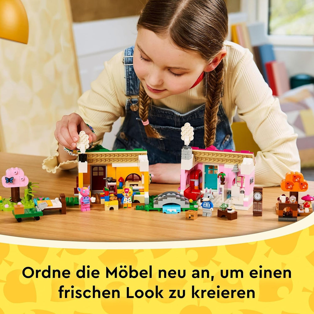LEGO Animal Crossing - Kreative Häuser: Jahreszeiten voller Spaß - 2-in-1-Spielset mit 2 Spielhäusern, Minifiguren von Stitches, Feline & Grimm - Gamer Geschenk für Mädchen, Jungen ab 7 Jahren - 77057