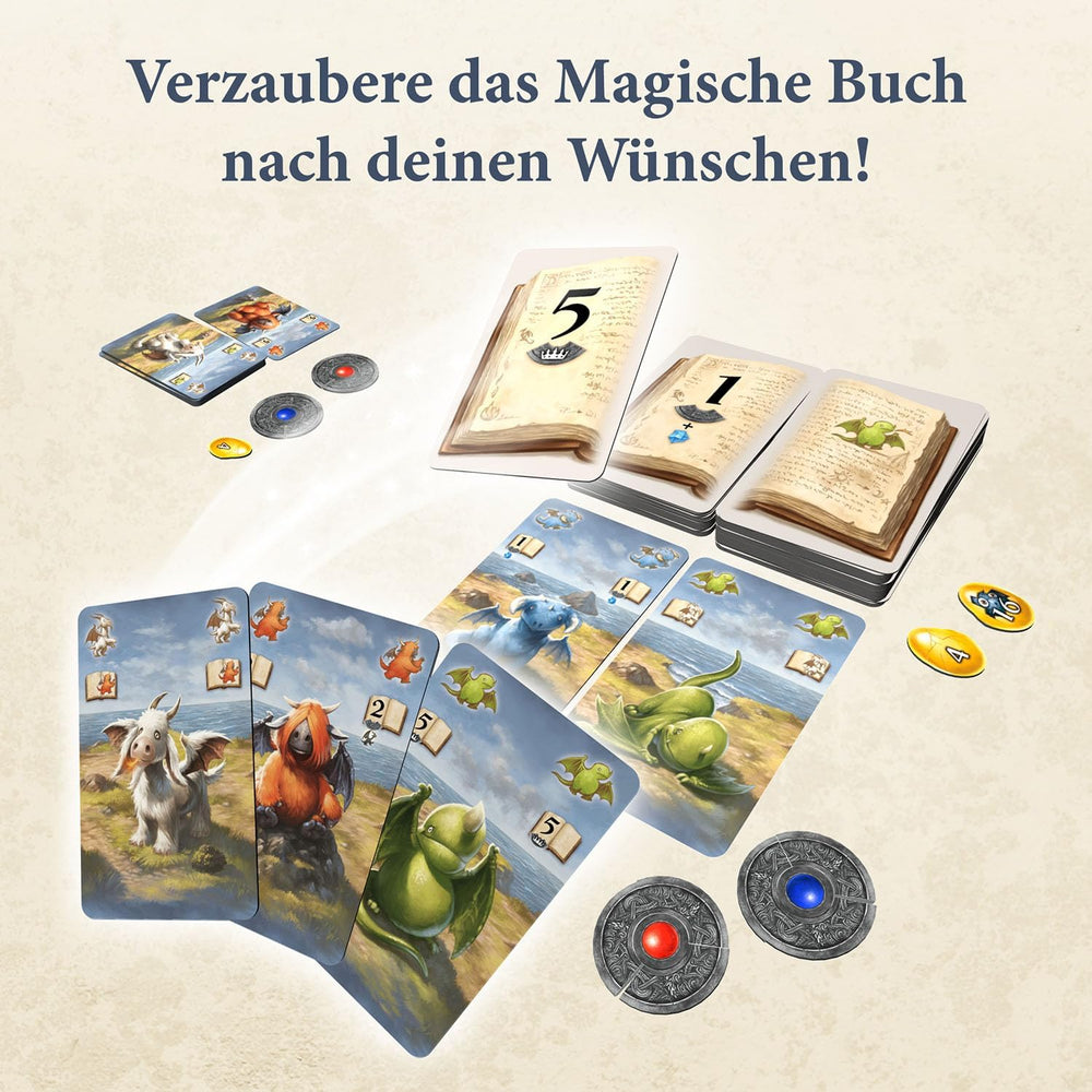 Kosmos 683757 Dragon Keeper, großes Kartenspiel für die ganze Familie, 8+, 123 wunderschöne großformatige Drachenkarten von Michael Menzel, Brettspiel-Geschenk