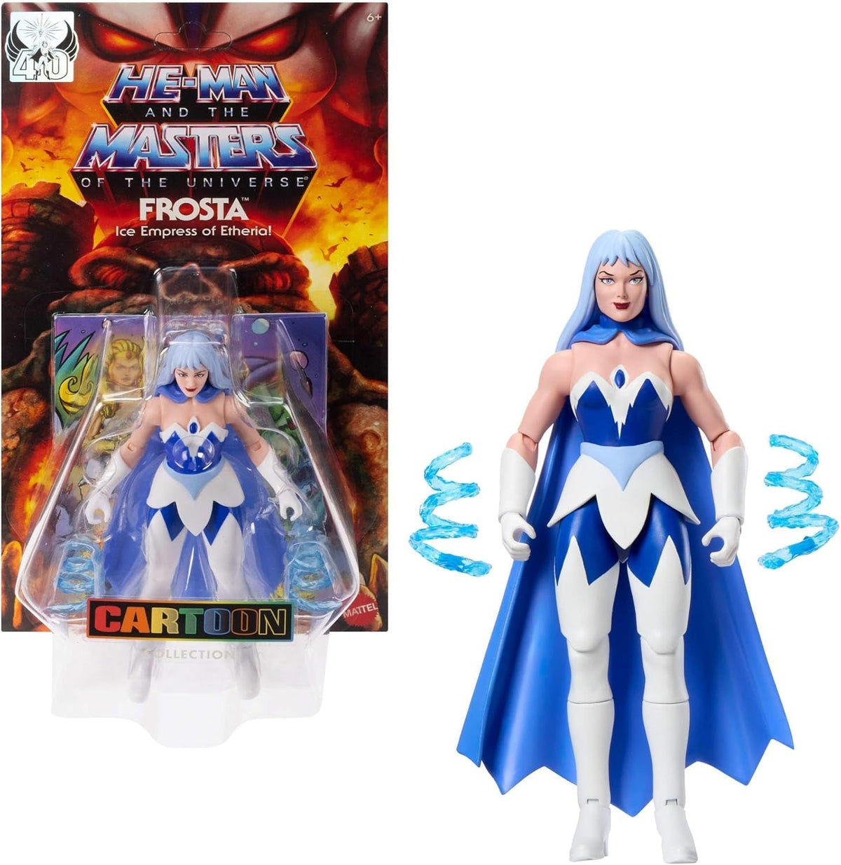 Masters of the Universe Origins Actionfigur Frosta aus der Cartoon-Kollektion, ca. 14 cm groß, aus der TV-Serie der 1980er Jahre, die Prinzessin der Macht mit Eiskraft, detailliertes Design und Umhang, JBM87 Actionfiguren Naty Shop Standardtitel