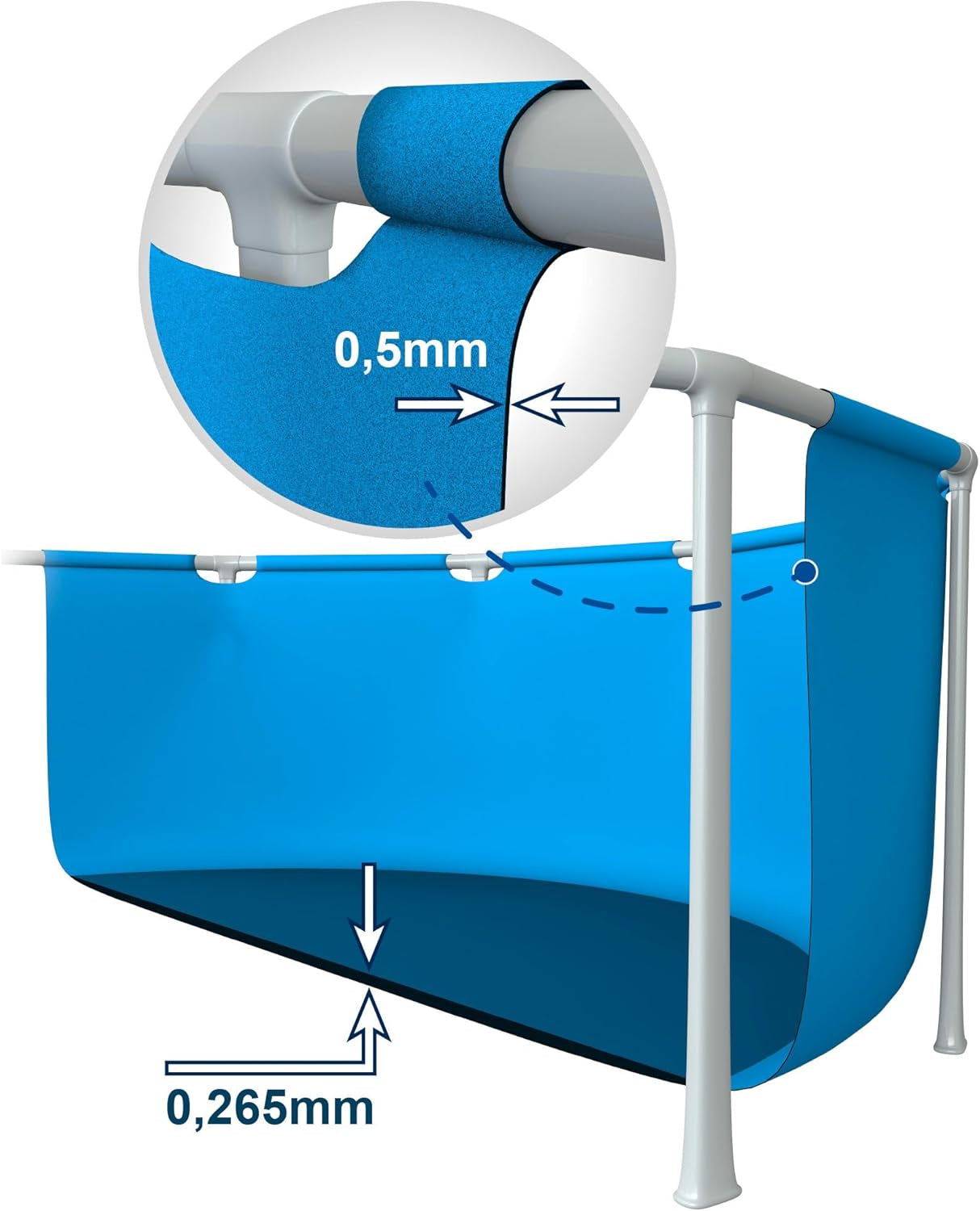 Piscină cu cadru metalic de 3 m x 76 cm cu pompă de filtrare, 4.485 litri, albastră, 305 x 76 cm, 28202UK
