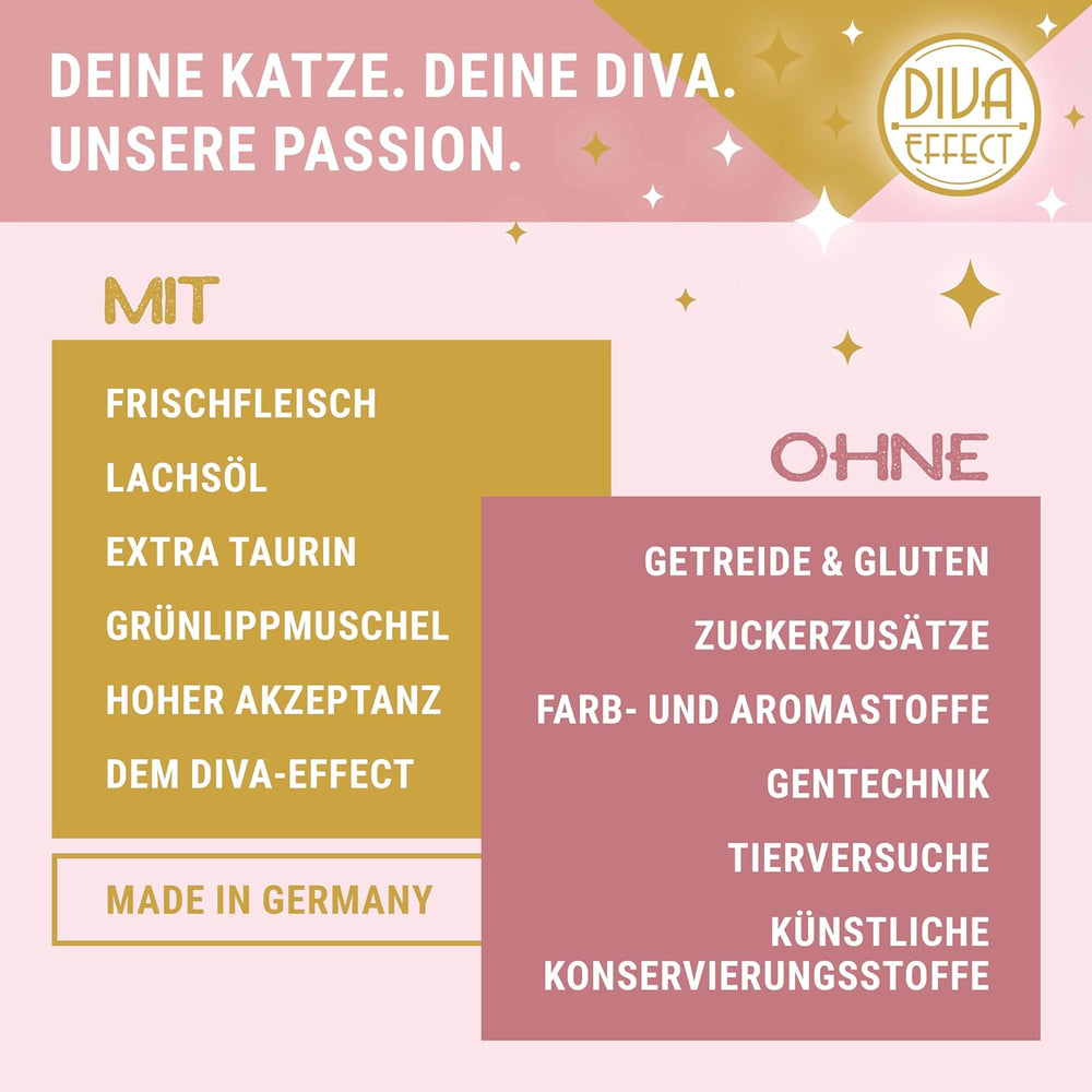 KITTY Cat Paté Mix 2, 6 x 400 g, hrană umedă pentru pisici într-un pachet de probă, hrană fără cereale cu taurină, ulei de somon și midii cu buze verzi, hrană completă cu un conținut ridicat de carne, fabricată în Germania