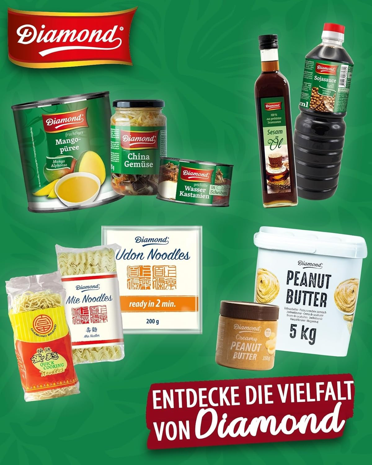 DIAMOND Mie Chili Noodles, Weizennudeln mit Chilipulver, ohne Ei, schnell und einfach, vegetarisch – 1 x 250 g