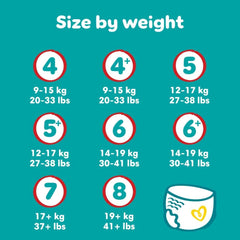 Scutece Pampers Baby-Dry, mărimea 8, 22 de unități, 19 kg+