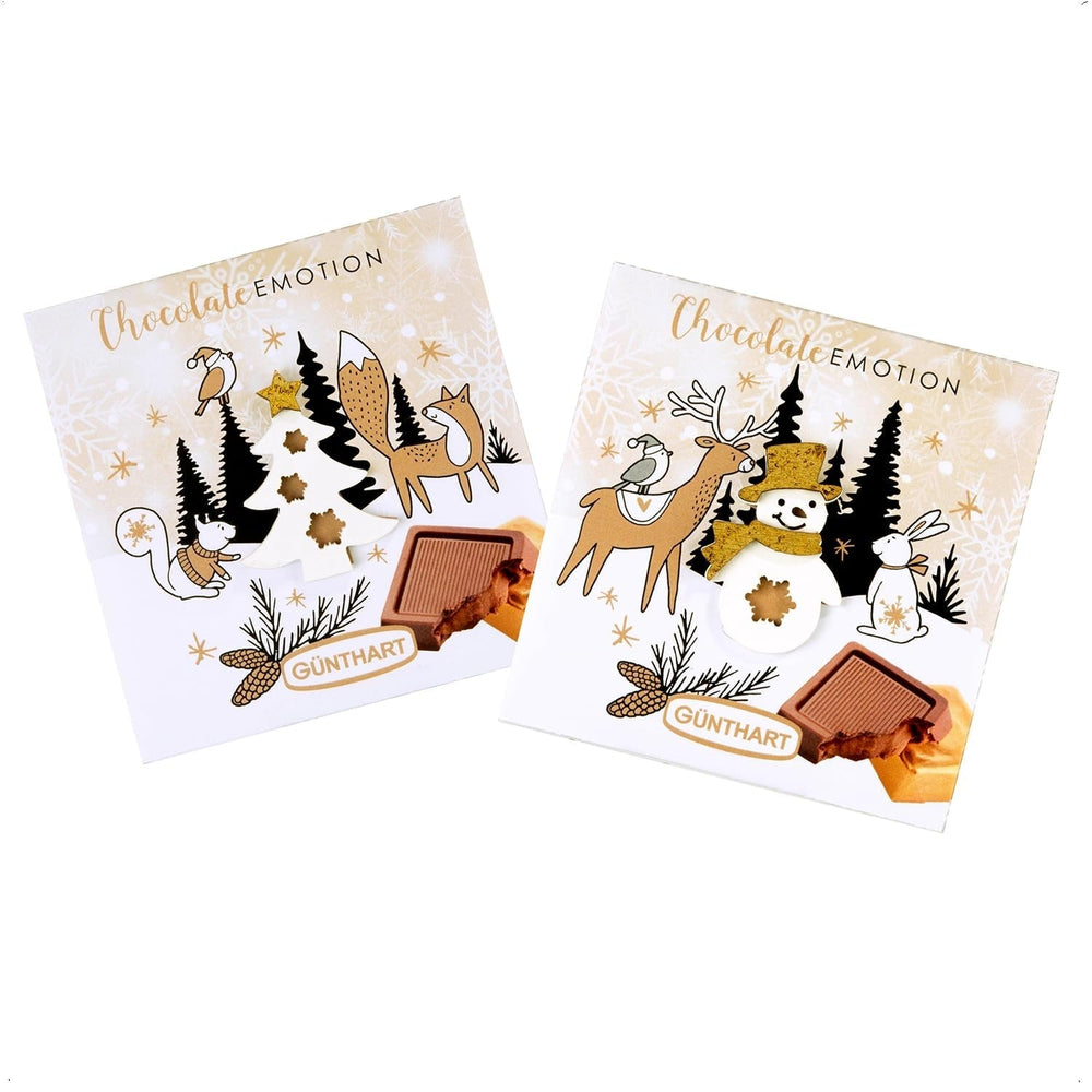 Günthart 16 Stück winterliche Geschenkschokolade mit verschiedenen Motiven, 608 Gramm Pralinen Naty Shop