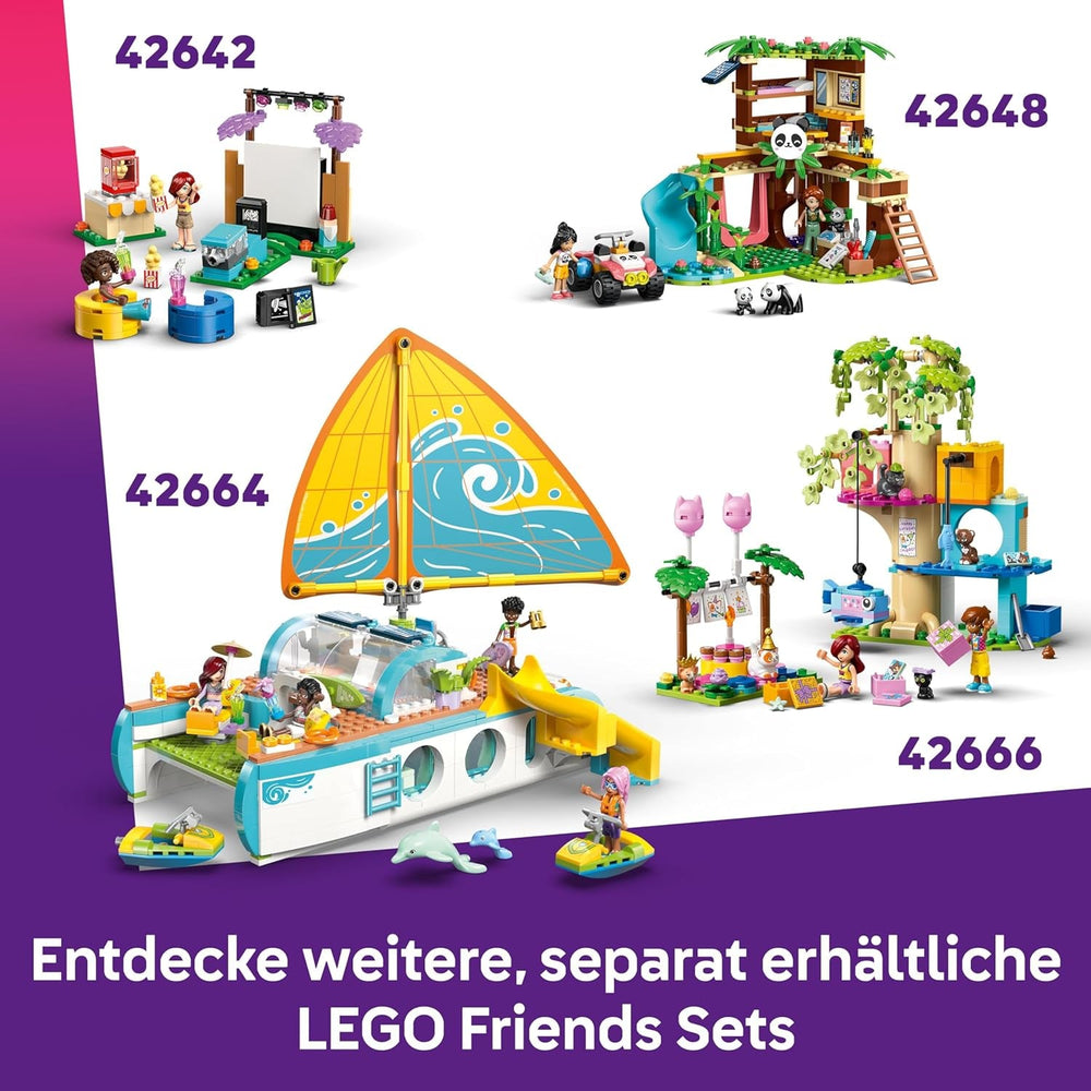 LEGO Friends Musikladen & Wohnung - Spielzeug mit 3 Mini-Puppen, Einer Corgi Tierfigur und Musikinstrumenten wie Klavier, Schlagzeug, Gitarren & Zubehör - Geschenk für Mädchen ab 7 Jahren - 42653