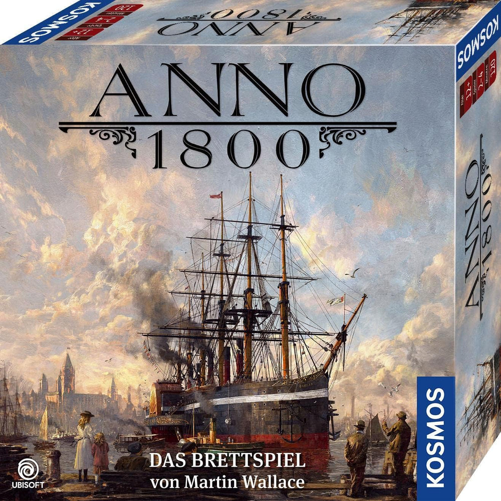 KOSMOS 680428 Anno 1800 Brettspiel basierend auf dem beliebten PC-Spiel, einem Städtebau-Strategiespiel für 2–4 Spieler, geeignet ab 12 Jahren, mit Originalgrafik